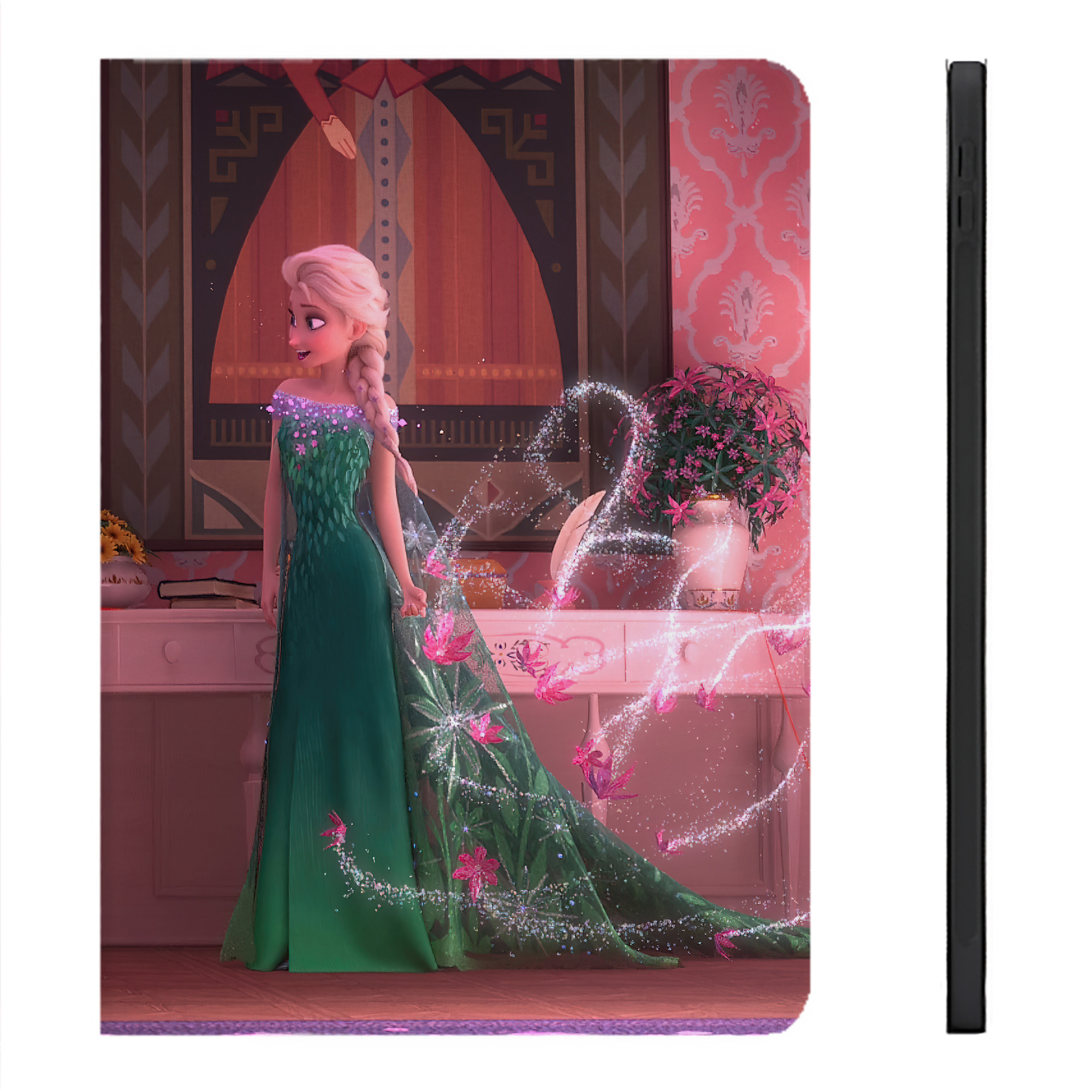 （画像用） アナと雪の女王 アンナ エルサ Frozen Anna Elsa IPadケース ペンホルダー付き ブックスタイルデザイン
